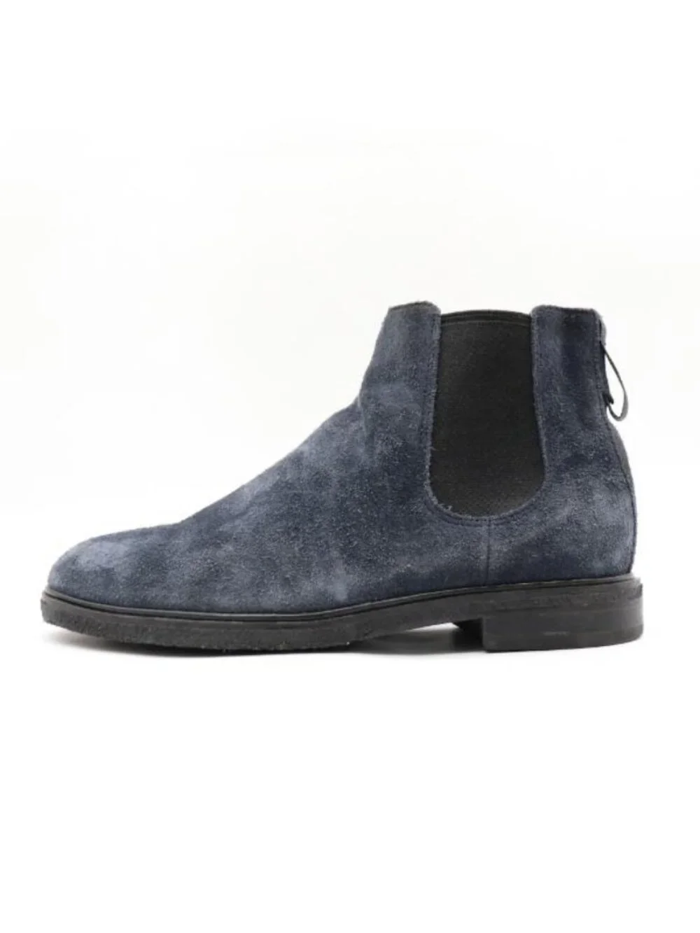 Clarks Chelsea Boots Men's Size 7.5 M Navy Suede Slip On Dress Casual Crepe Sole